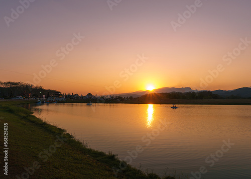 sunset over lake
