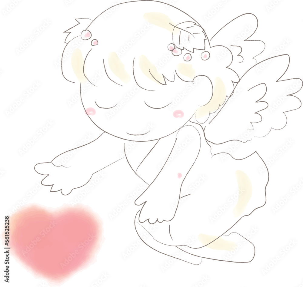 ハートを持っている天使のイラスト1 バレンタイン ハートを持っている天使のイラスト1 バレンタイン