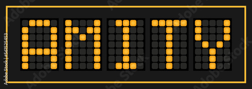Orange color led banner in word amity on black background