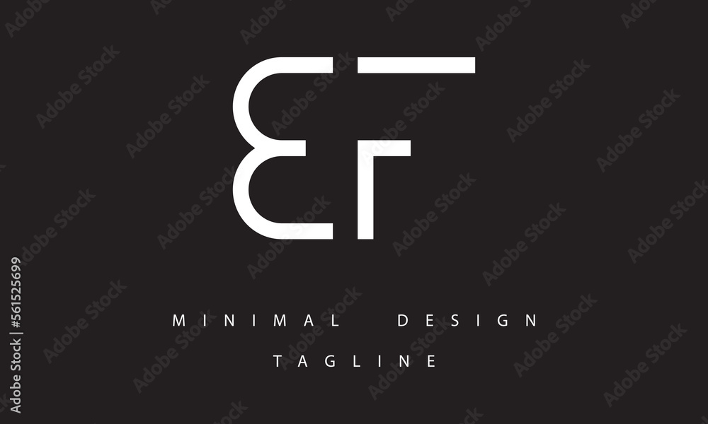 BF or FB Minimal Logo Design Vector Art Illustration