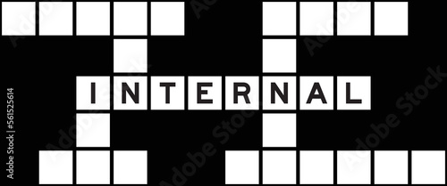 Alphabet letter in word internal on crossword puzzle background