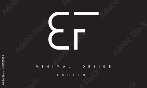 BF or FB Minimal Logo Design Vector Art Illustration