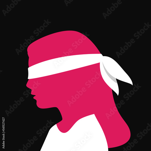 Women with blindfold disbelief ignorance icon sign symbol design vector