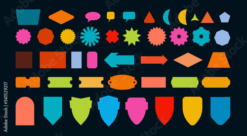 Vector sticker in geometric shapes. Retro Patch