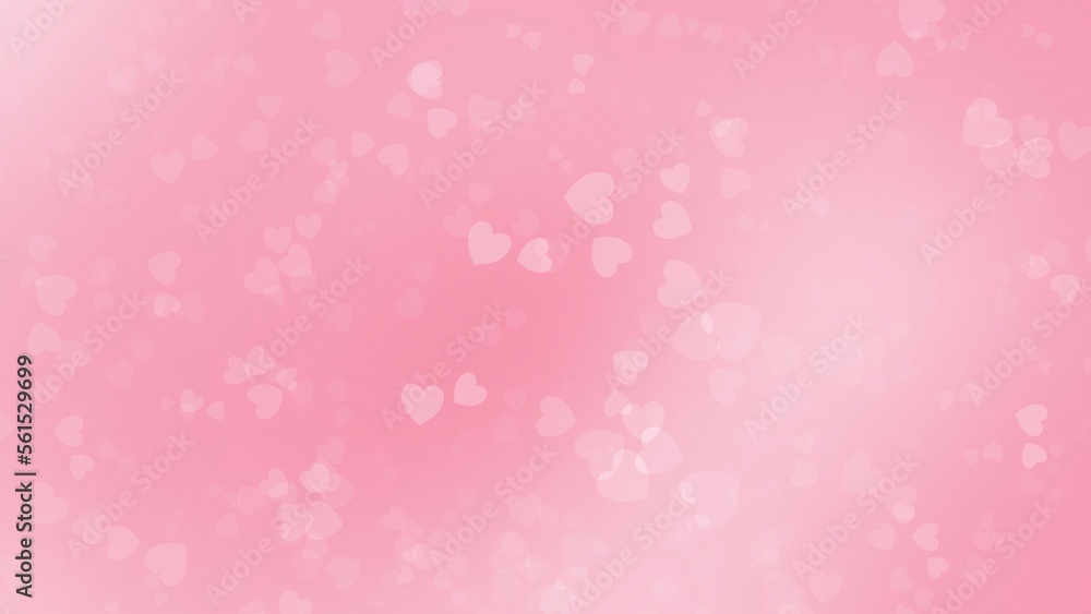 Abstract Pink background with heart shape bokeh , in valentine's day , illustration 