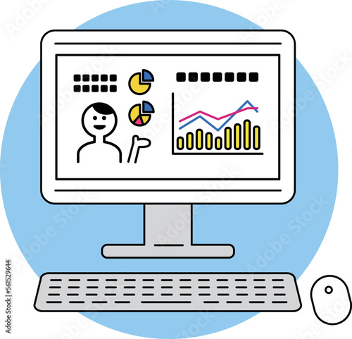 Work remotely on your computer. Study or meet online. video conferencing. Work from home or anywhere. new way of working. flat design.