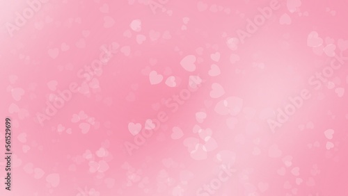 Abstract Pink background with heart shape bokeh , in valentine's day , illustration 