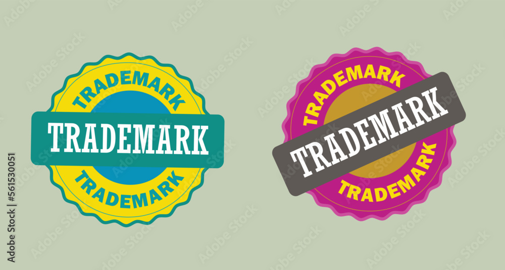 Trademark Rubber stamps, TM, Trademark badge