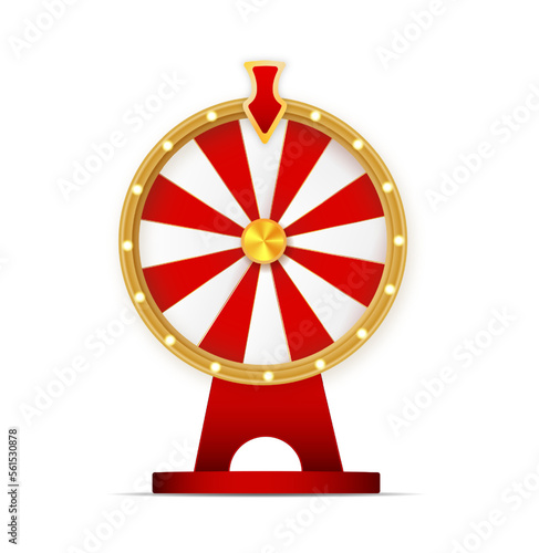 Wheel of fortune object isolated on white background.