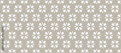 Floral Arabic seamless pattern with abstract minimalistic flowers and petals vector illustration