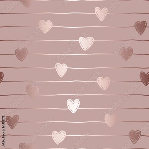 Heart seamless pattern. Repeating hearts background. Beauty swatch for design prints. Repeated contemporary wallpaper. Repeat printed. Geometric printing. Modern stylish packing. Vector illustration photo