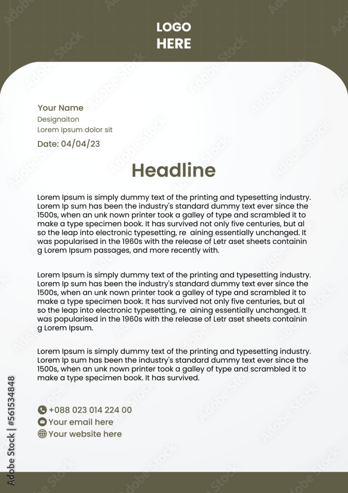Business style letter head templates