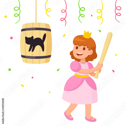 Fastelavn celebration cat in a barrel