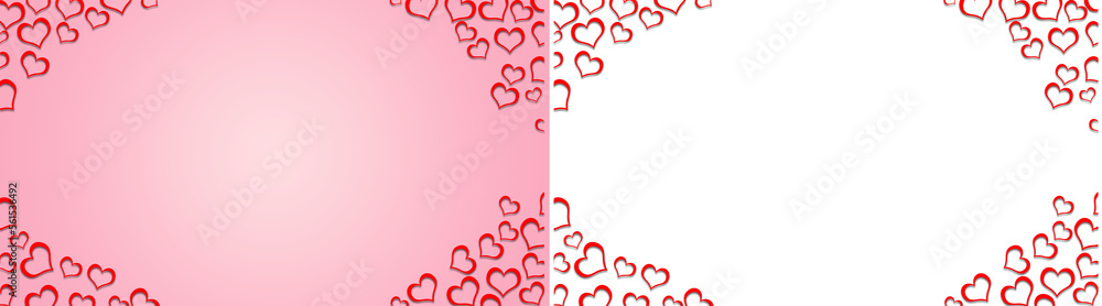 Love background pink with love frame transparent background