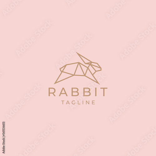 Rabbit geometric logo vector icon design template