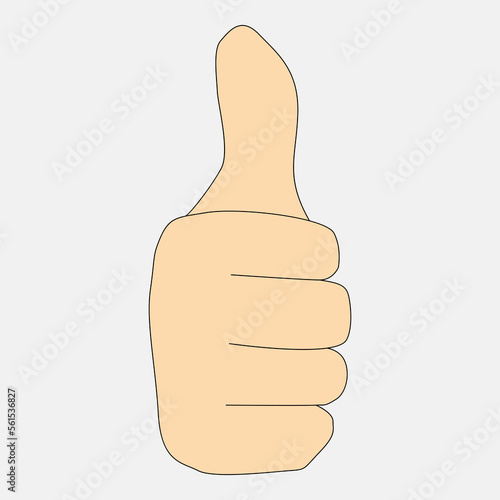 Positive human gesture with thumb up close up