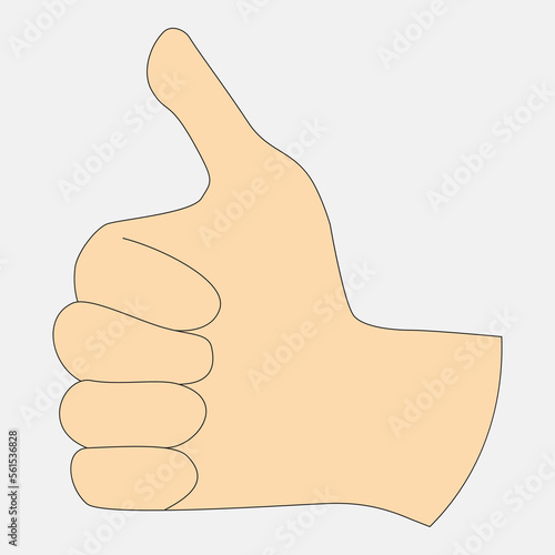 Thumb up gesture as symbol of approval close up