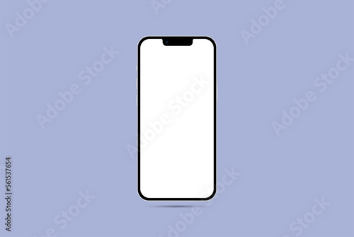 Blank screen smartphone with a solid color background for websites.