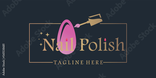 nail logo design vector with creative concept for beauty and fashion premium vector