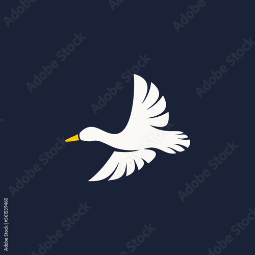 flying duck logo vector illustration