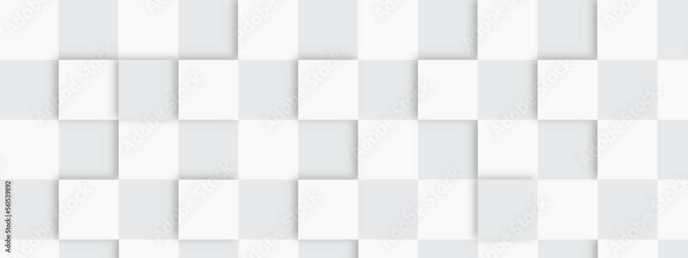 Abstract white square cubes of different sizes as background and texture. Abstract seamless square pattern with dimensional cubes. White and grey colors squares background. Abstract white square cubes of different sizes as background and texture. Abstract seamless square pattern with dimensional cubes. White and grey colors squares background.