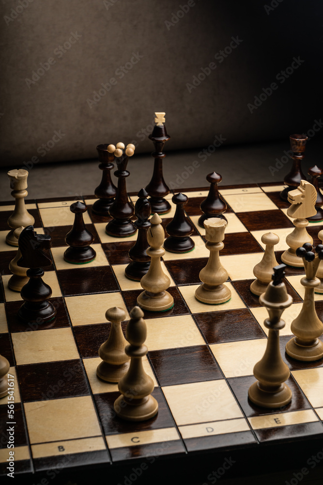 Chess board during the game
