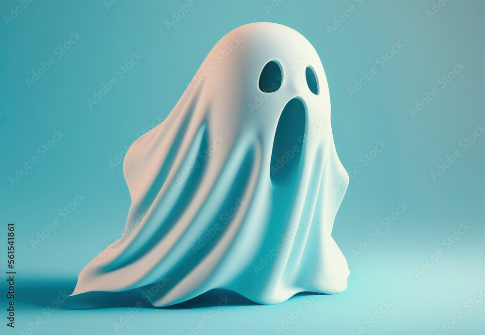 minimal background abstract ghost sheet fabric white spirit 3d render, generative ai minimal background abstract ghost sheet fabric white spirit 3d render, generative ai