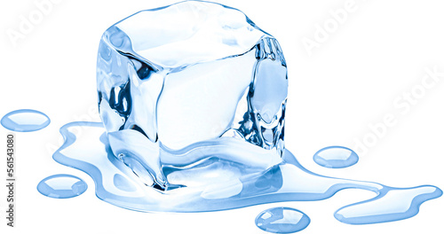 One ice cube isolated 