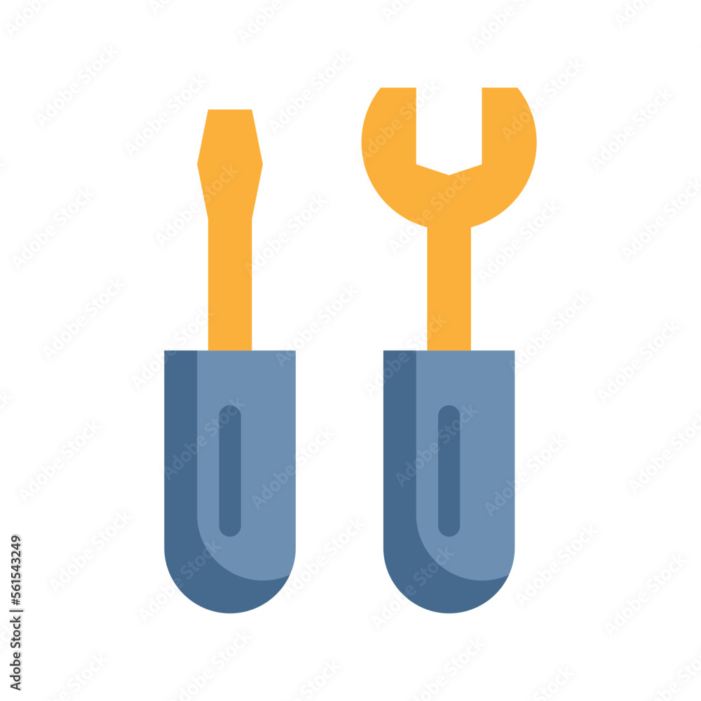 wrench maintenancce repairs icon flat style