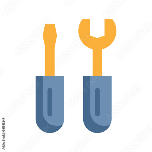 wrench maintenancce repairs icon flat style