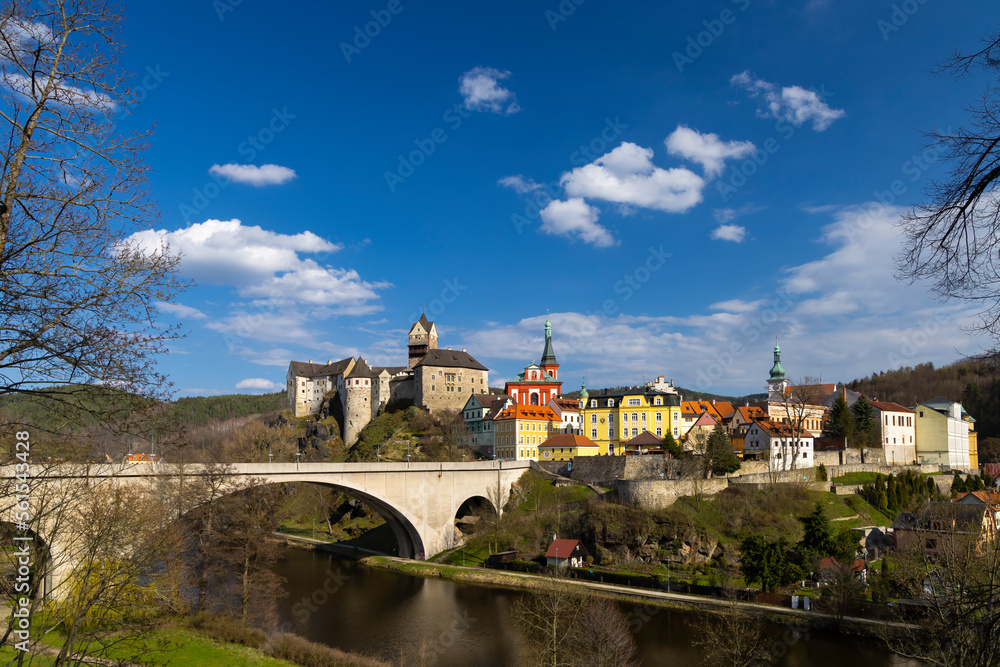Fototapeta premium Loket castle and old town, Western Bohemia, Czech Republic