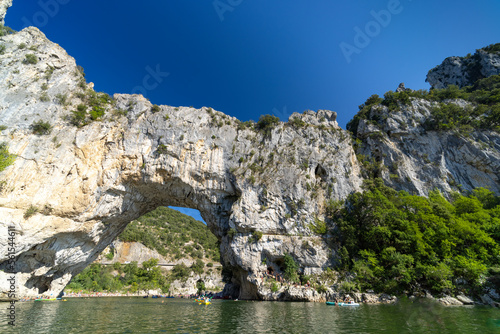 Pont d'Arc, stone arch over Ardeche river, Auvergne-Rhone-Alpes, France