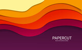 Modern colorful papercut wave background premium vector suitable for social media template, and etc