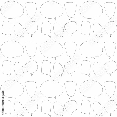 wallpaper of set hand drawn of speech bubbles isolated on white background. vector design illustration