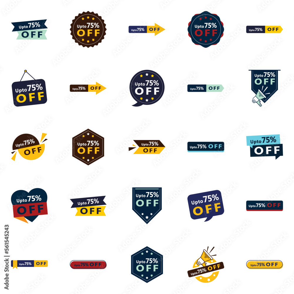 Up to 70% Off 25 High Quality Vector Designs to Increase Your Discount Sales