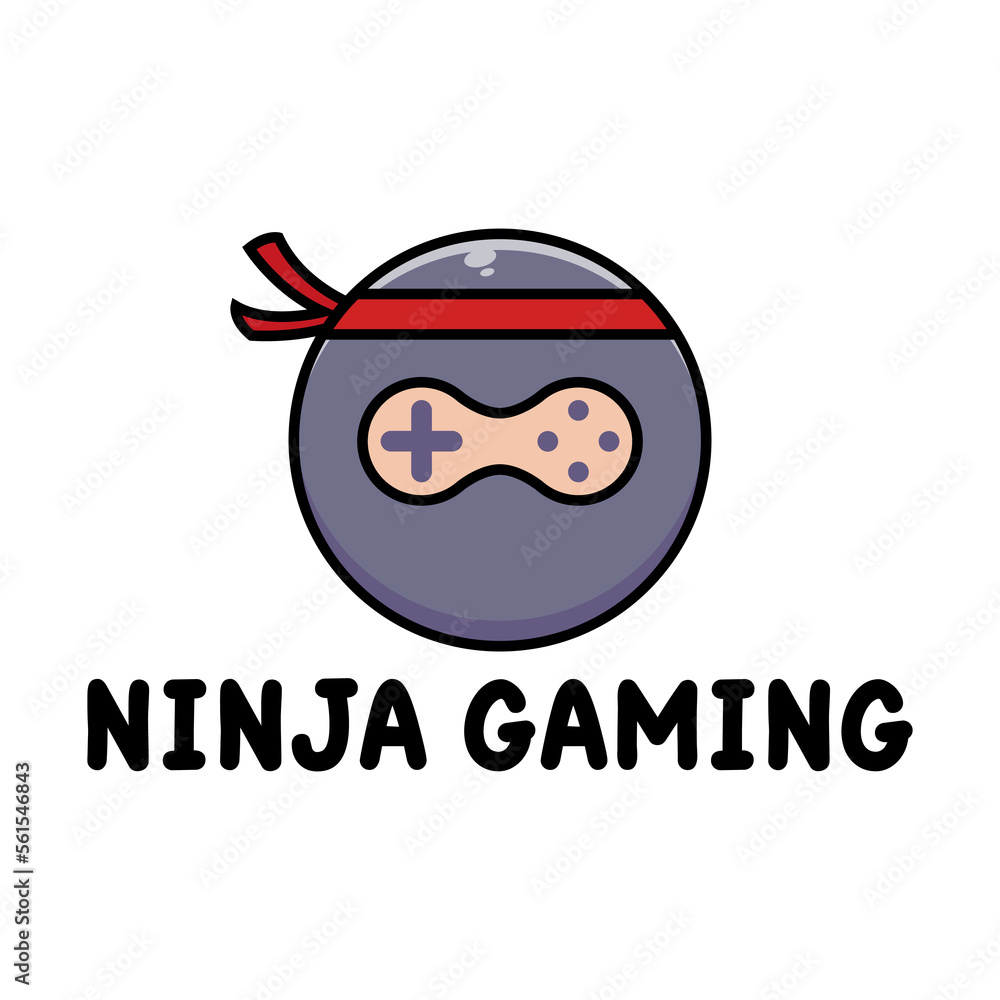 Obraz premium modern ninja gaming logo design, modern combination logo template for gaming