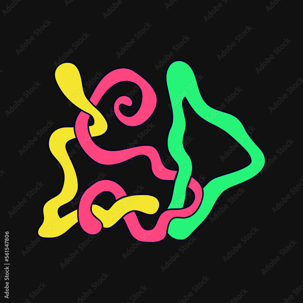 Obraz premium LSD word,trippy psychedelic style letters.Vector hand drawn doodle cartoon character illustration.Funny cool trippy letters,LSD, acid fashion,60s style print for t-shirt,poster concept