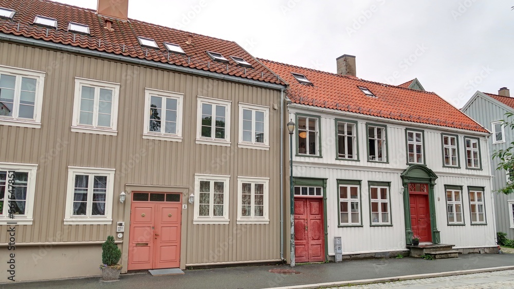 centre ville de Trondheim en Norvège, Gamle Bybro Bryggene i Trondheim