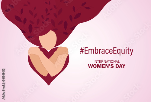 8 march international women's day vector illustration concept, Embrace Equity happy women's day, can use for, landing page, template, web, mobile app, poster, banner, flyer