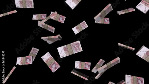 50 Pound Sterling Banknotes Animation Transparent Alpha Video photo
