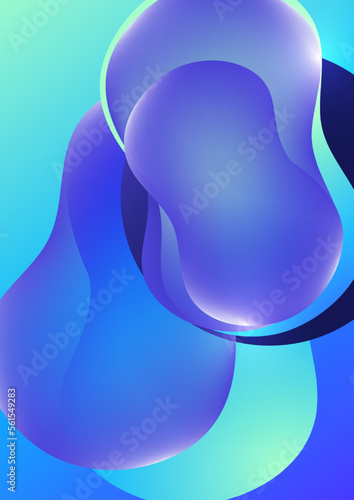 Fluid gradient background. Abstract 3d background. Liquid paints. Banner or sign design. Vector
