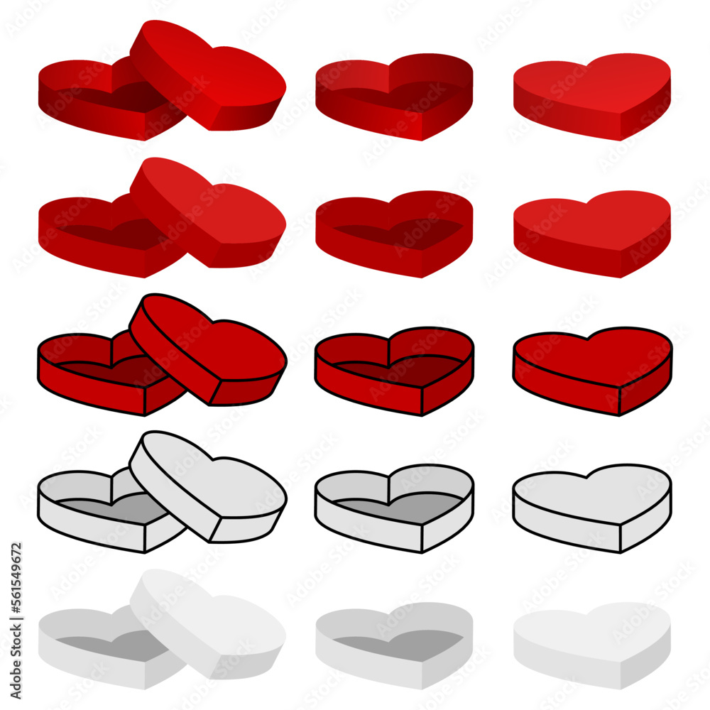 Fototapeta premium Valentine's Day Heart Box Set