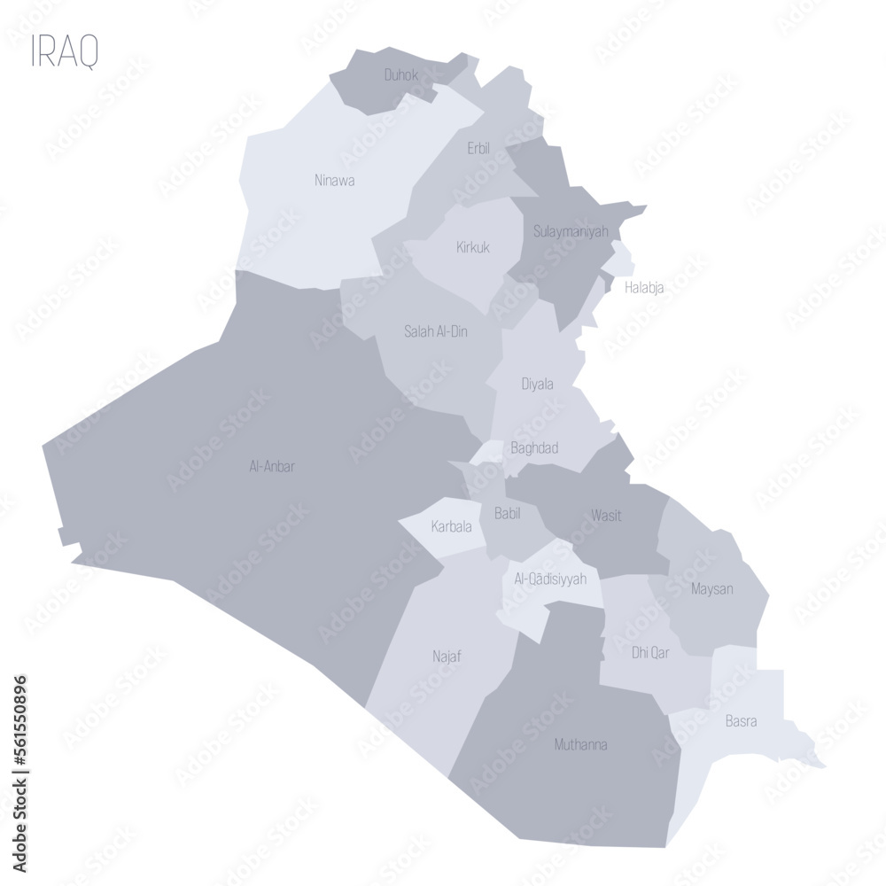 Iraq political map of administrative divisions - governorates and ...