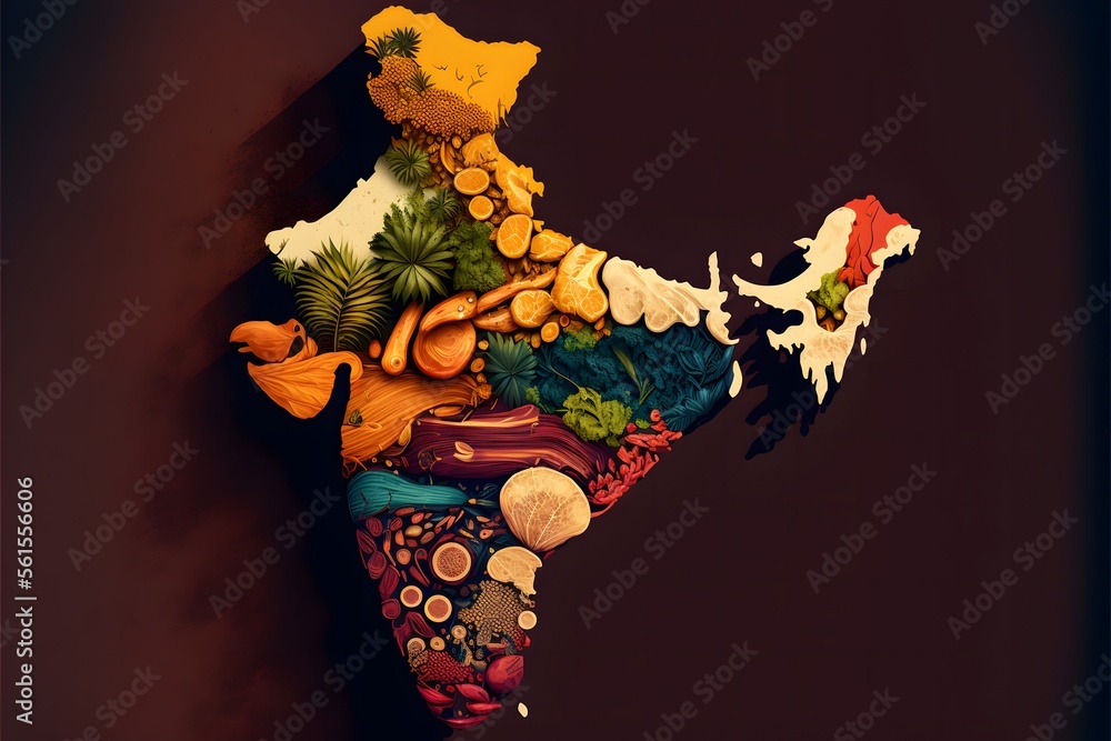 India Map shows its diversity in culture, religions, vegetation, flora ...