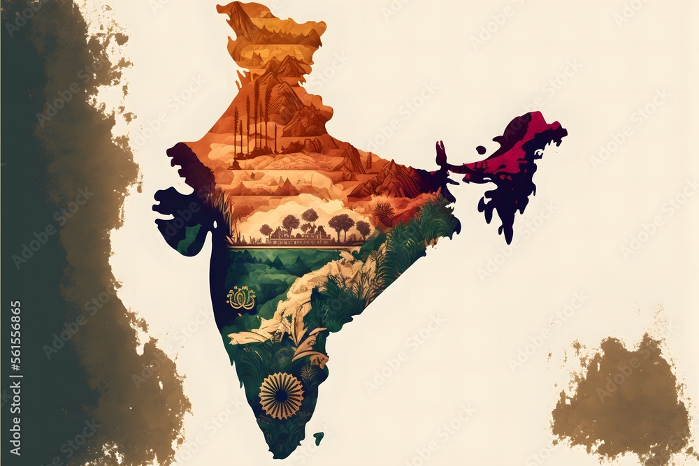 India Map shows its diversity in culture, religions, vegetation, flora ...