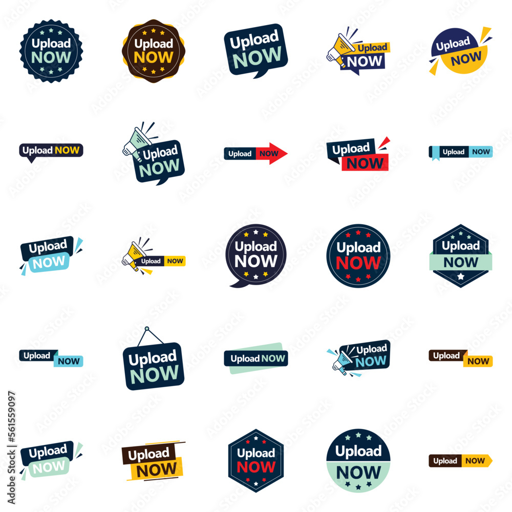 25 Editable Vector Designs in the Upload Now Bundle Perfect for Personalized Marketing Campaigns