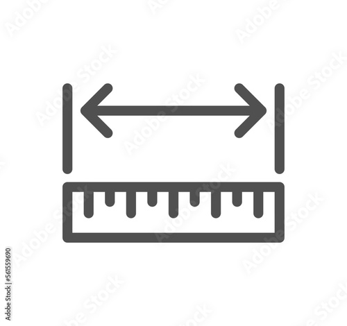 Measure related icon outline and linear vector.