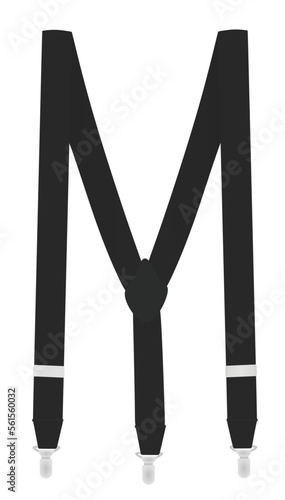 Black suspenders on white background. vector illustration