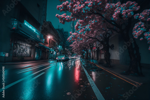 Tokyo empty street at night