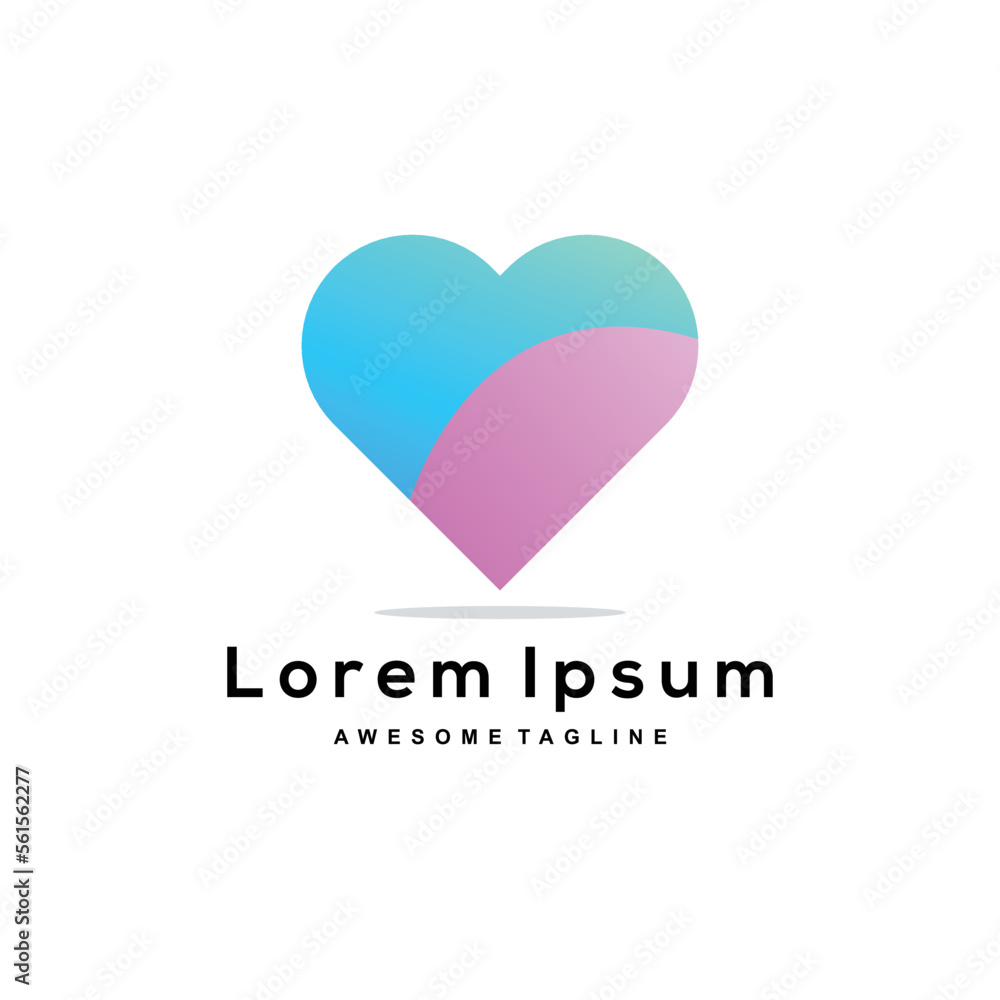 Love gradient logo design colorful